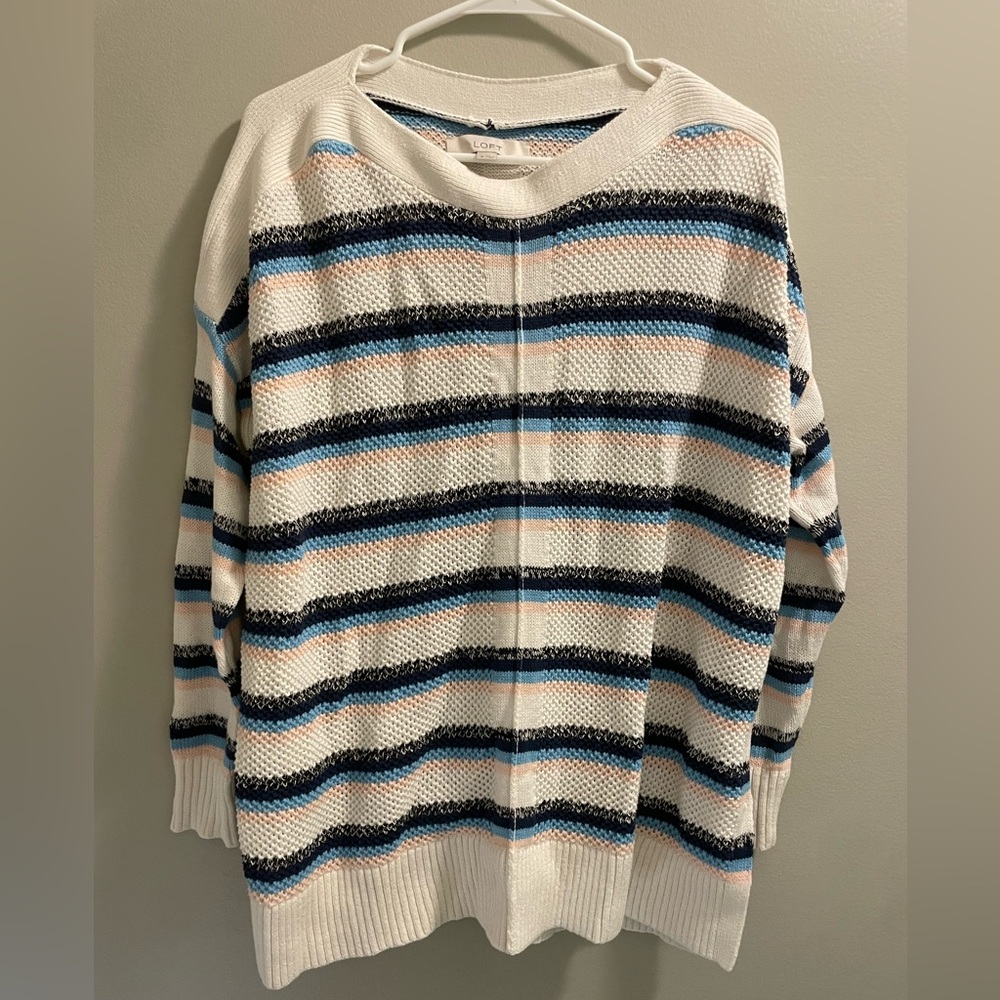 LOFT Striped Oversized Fit Sweater Size Medium